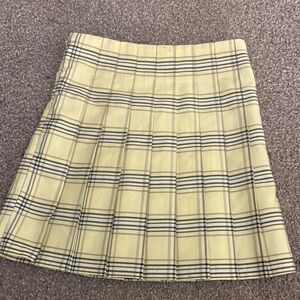 Yellow Plaid Pencil Skirt